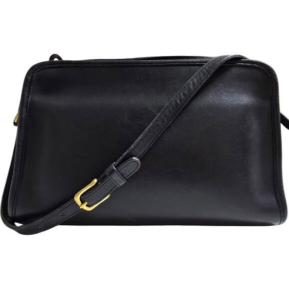 Coach Vintage Sutton Zip Leather‎ Crossbody Black 9814 - Picture 1 of 15